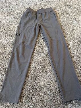 Under Armour Gray Kids Jogger Pants with Logo